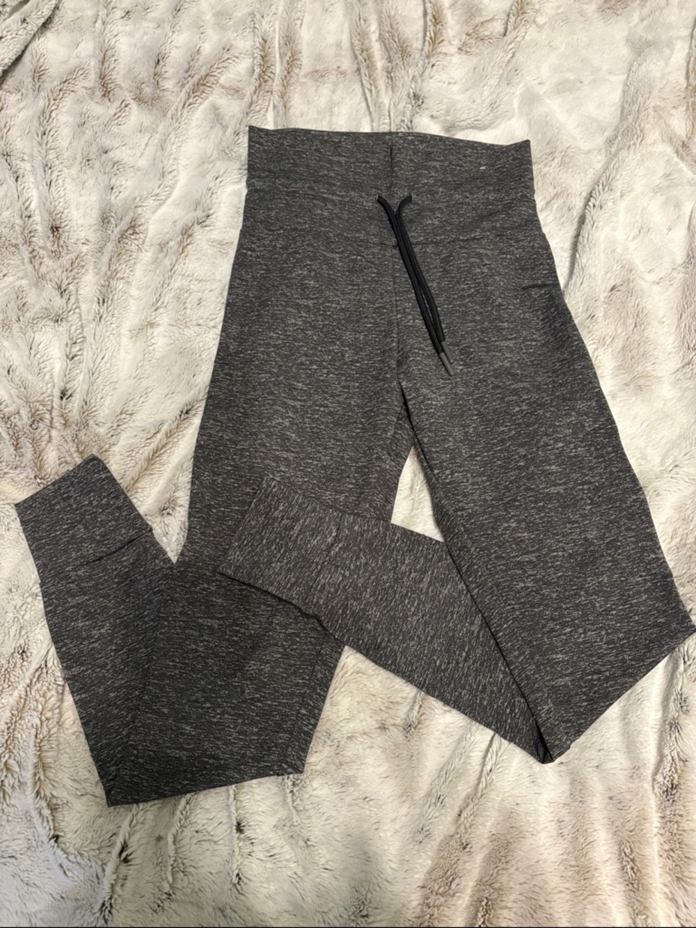 No Boundaries Charcoal Heather High-Rise Leggings with Drawstring